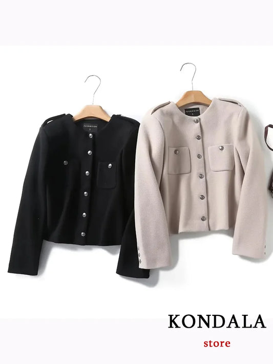 Women Elegant Classic Casual Jackets Coats Long Sleeve New Fashion Autumn Winter Jacket Outwear