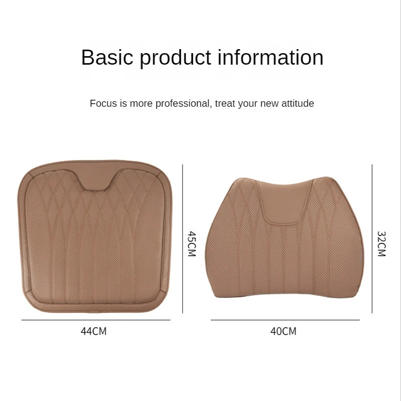 Universal car seat cushion lumbar, integrated seat cooling cushion leather back cushion