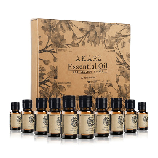 10 Sets Sandalwood,Musk,Lavender,Jasmine,Rose,Patchouli,Ylang Ylang,Vanilla,Eucalyptus,Myrrh Essential Oil