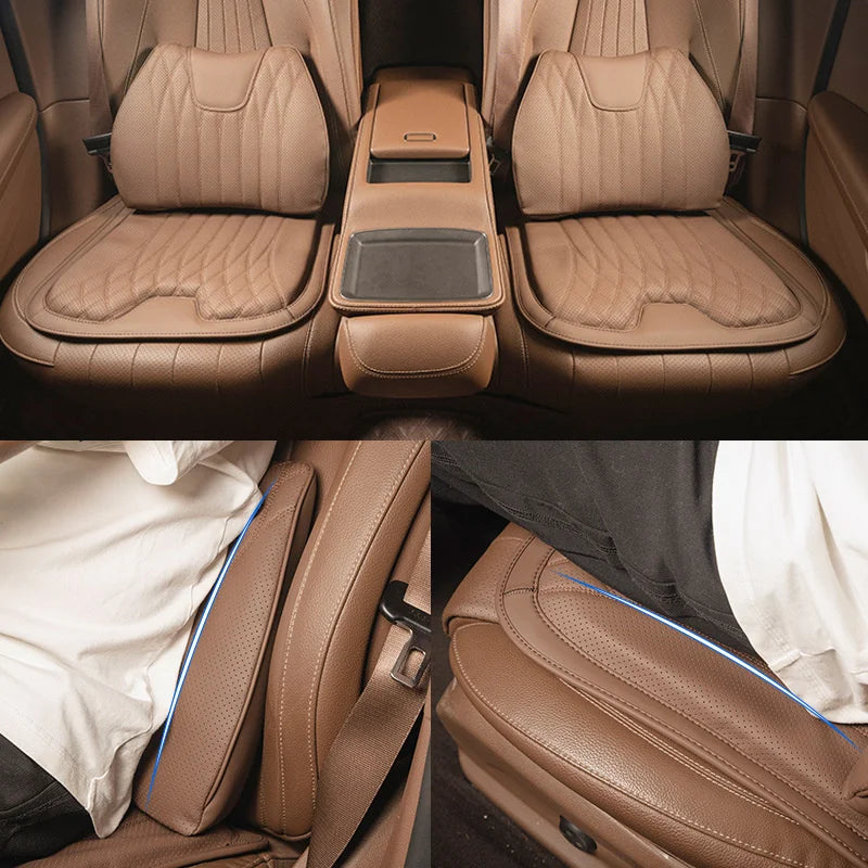 Universal car seat cushion lumbar, integrated seat cooling cushion leather back cushion