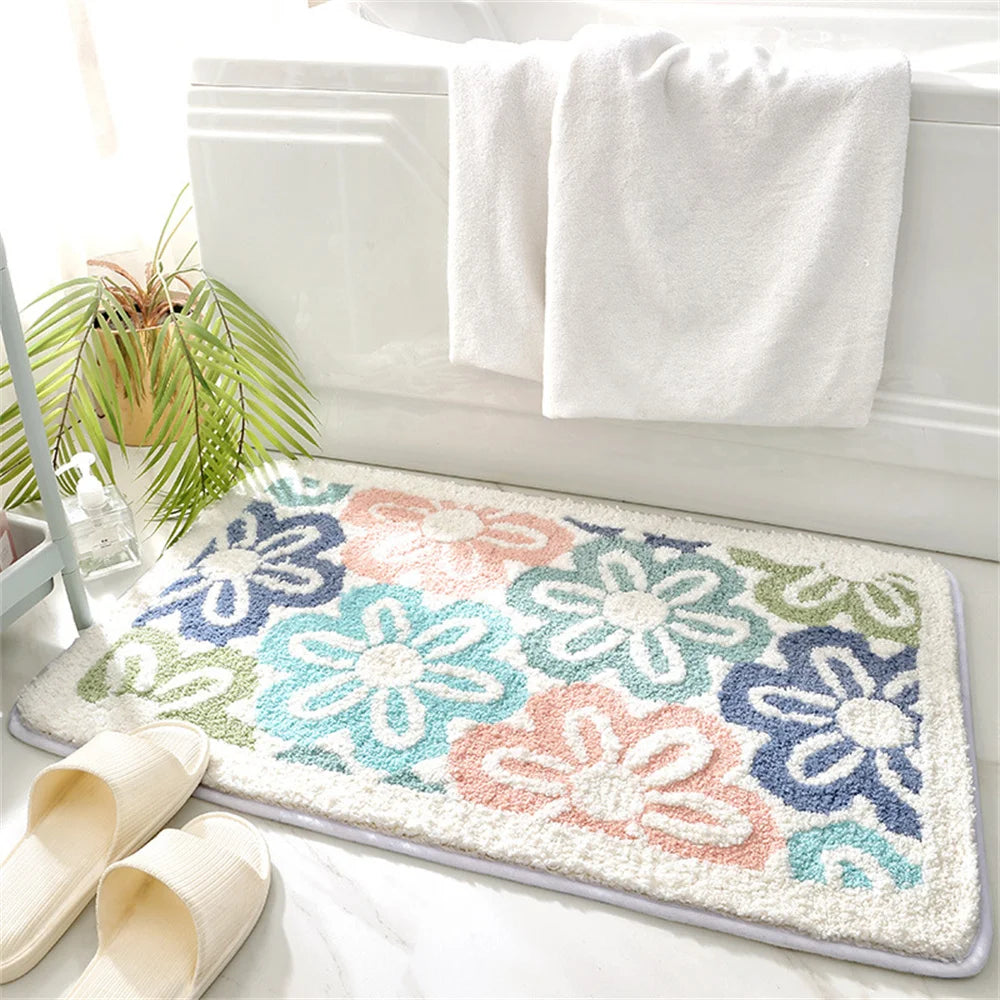 Modern Bath Mat Non-slip ,Floor Bathroom Mat Super Absorbent