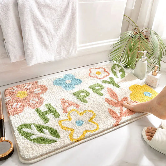 Modern Bath Mat Non-slip ,Floor Bathroom Mat Super Absorbent