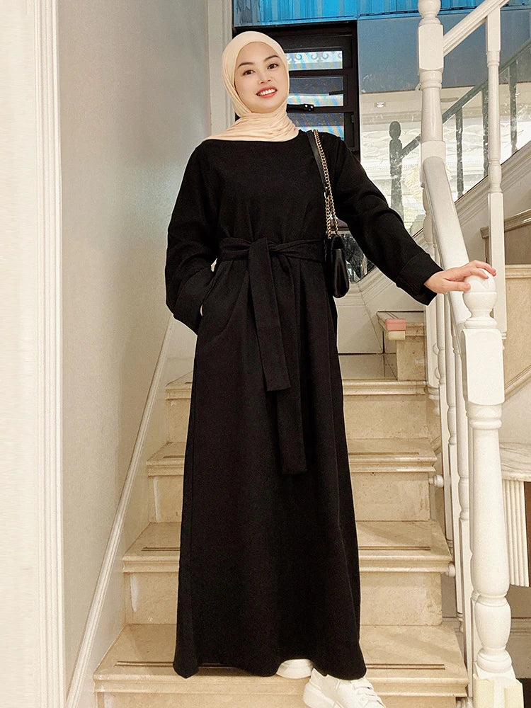 RETAL STYLE Winter Abaya Muslim  (No Scarf)