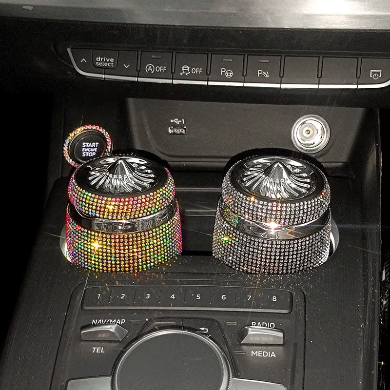 Portable Car Ashtray Rhinestone Cup Smoke Ashtray