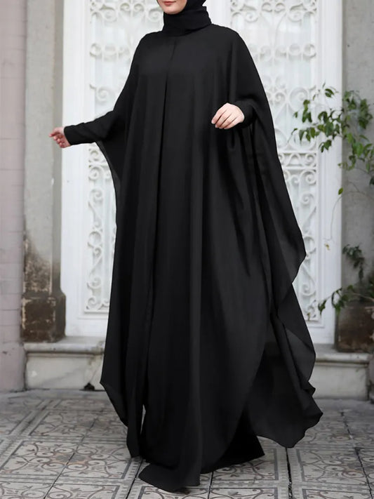 RETAL STYLE Women Chiffon Abaya , Muslim Dresses Robe, Isamic Clothing Long Sleeve , Fashion Abayas For Women