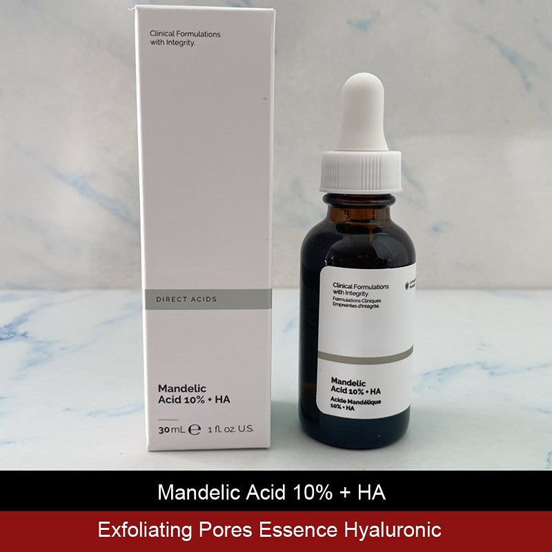 Original Mandelic Acid 10% + HA Face Serum Acne Treatment Hyaluronic Acid Remover Essence Skin Care Argireline Solution 30ml