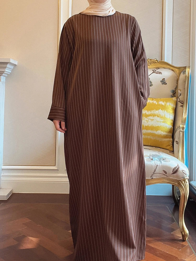 RETAL STYLE Abaya Dress Muslim Women Dubai Turkish Islamic Clothing Elegant Gown (No Scarf)