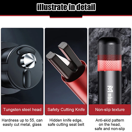 Car Safety ,Emergency Glass Window Breaker ,Seat Belt Cutter Life-Saving, Car Emergency Aluminum Alloy Escape Hammer