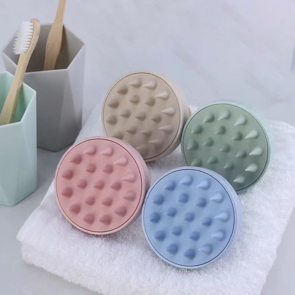 Silicone Shampoo Brush Head Scalp Massage Comb Hair Washing