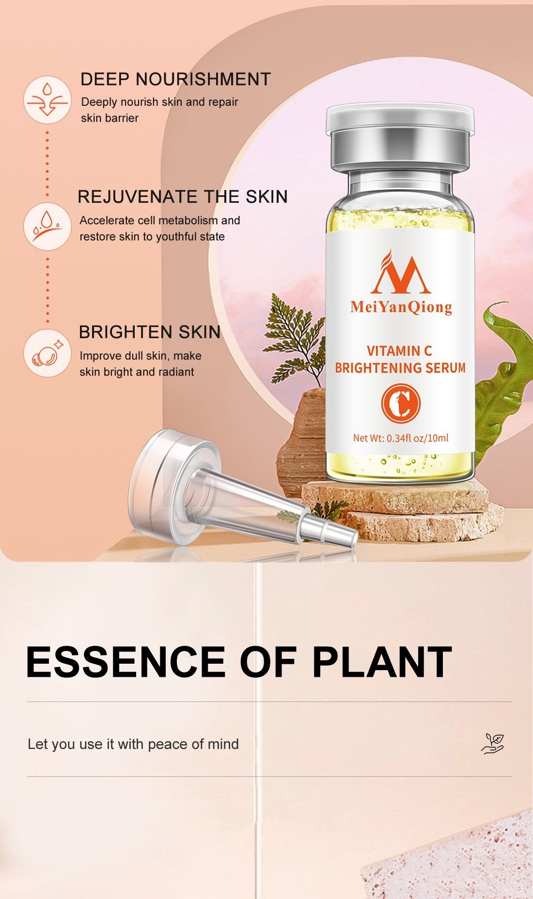 Vitamin Brightening Serum Moisturize Repair tender white Translucent Brighten skin Mild Hydrate Whitening skin care Essence 10ml