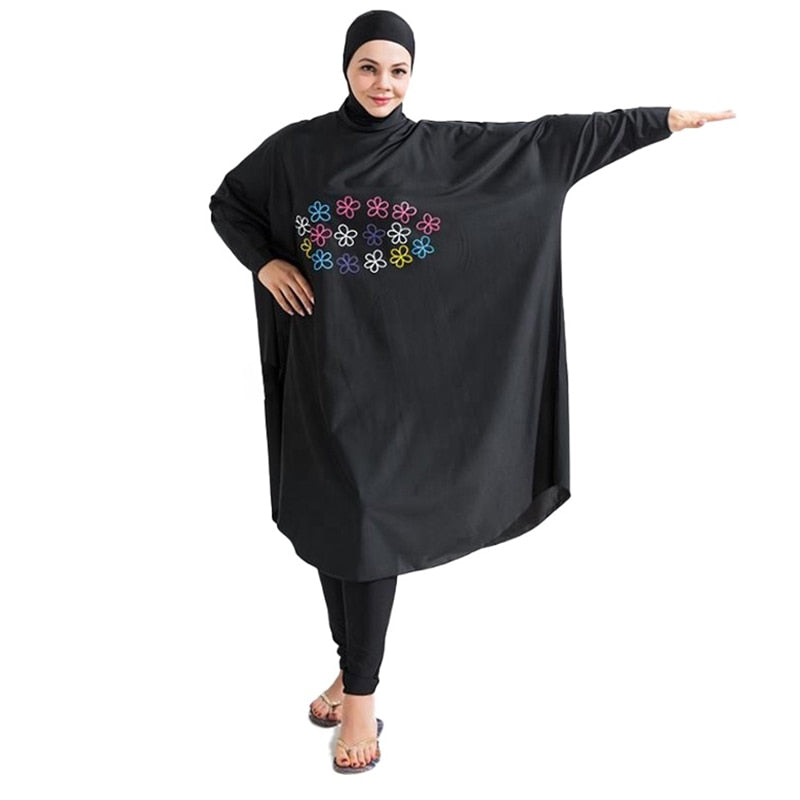 Muslim Swimwear Women Hijab Modest Burkini Swimsuit With Skirt Full Cover Ups For Swimming Suit Islamic Long Sleeve Swim Bathing