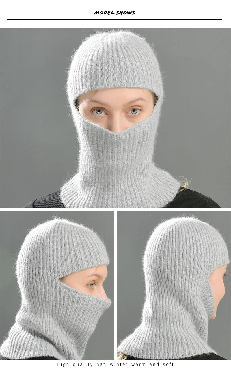 Winter Ski Mask Beanie ,Hat Unisex Solid Color One Hole ,Balaclava Women Men Autumn, Warm Knitted Full Face Beanies Cap