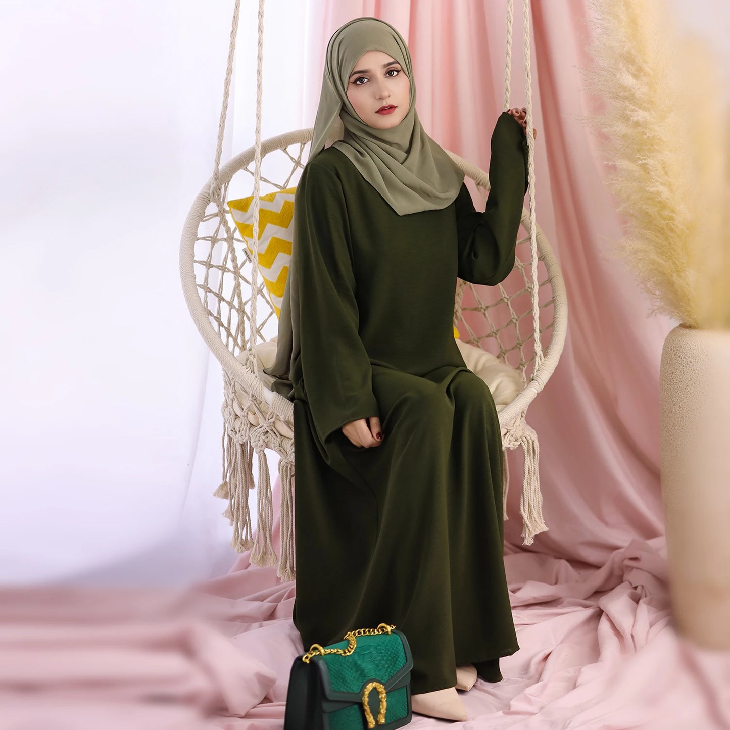 RETAL STYE abaya Simple Style Maxi Dresses for Muslim Women