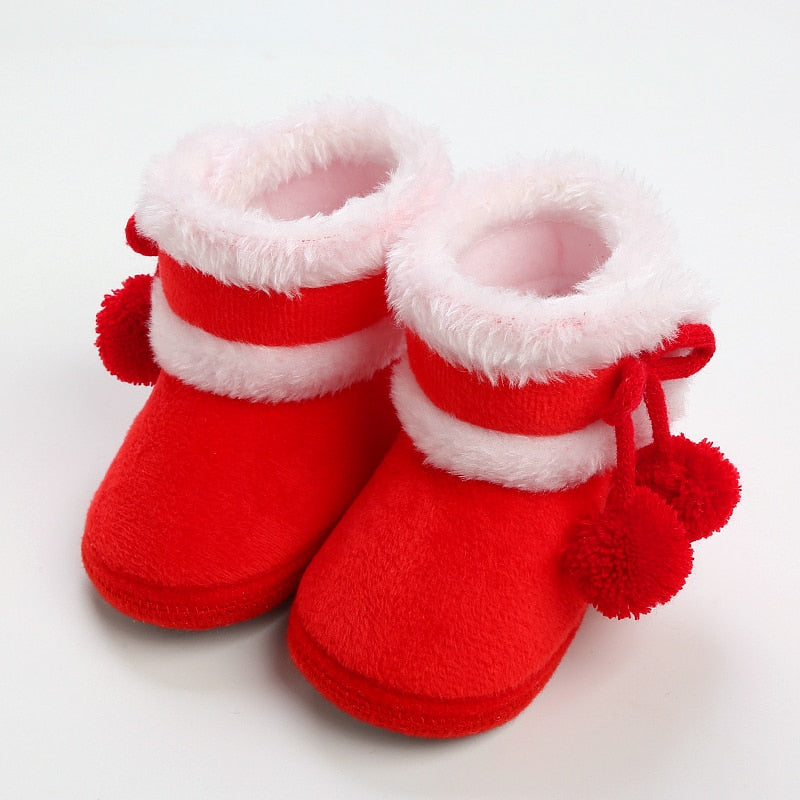 Newborn Baby Girls Boys Soft Booties Solid Pompom Snow Boots Infant Toddler Newborn Warming Shoes New Fashion Comfortable Shoes