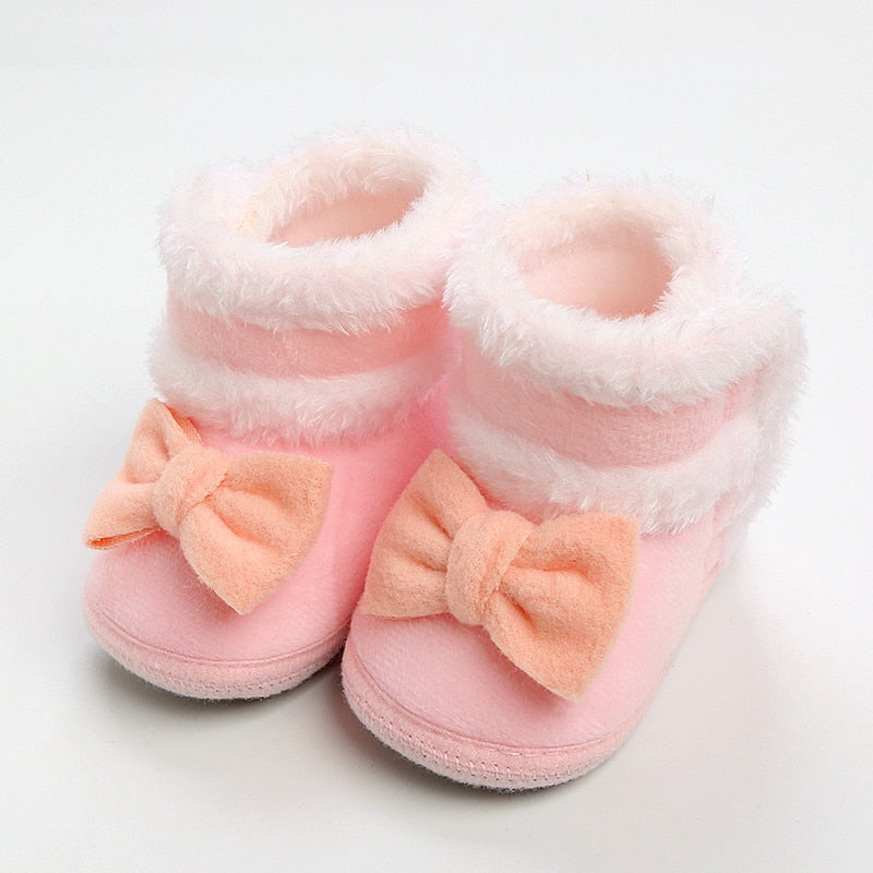 Newborn Baby Girls Boys Soft Booties Solid Pompom Snow Boots Infant Toddler Newborn Warming Shoes New Fashion Comfortable Shoes