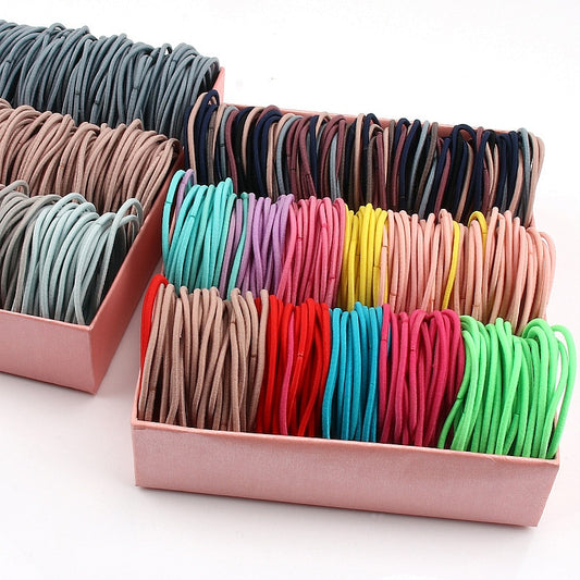 100Pcs Head hair tie ring High elastic elastic nylon rope