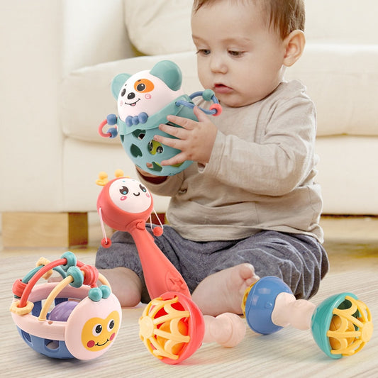 ADAM Toys Music Flashing Macaron Soft Rattle Early Education Hand Bells Mobile