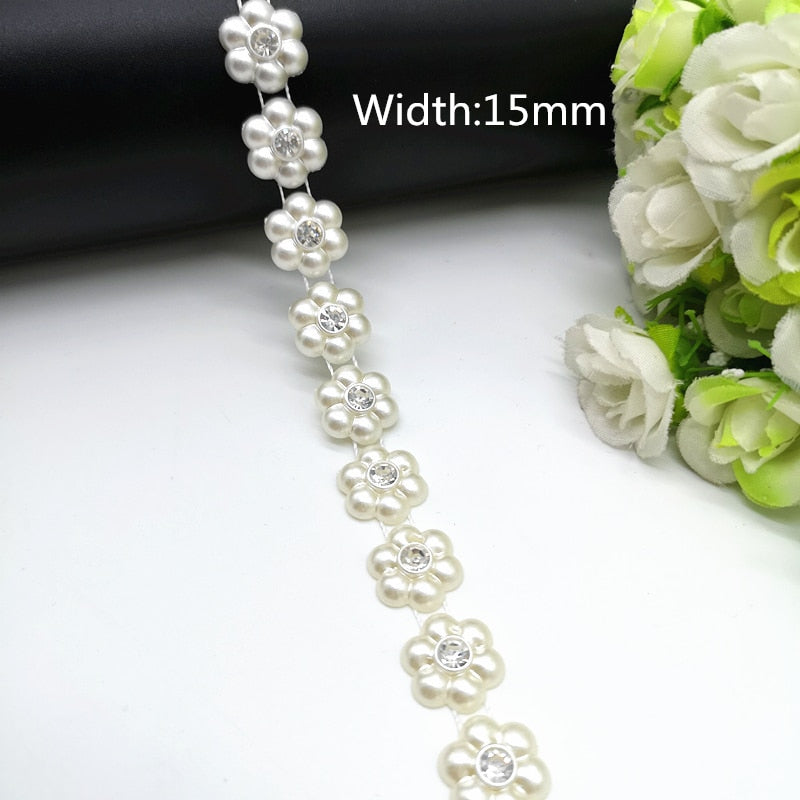 Rhinestone Chain Pearl Crystal Chain Sew On Trims Wedding Dress Costume