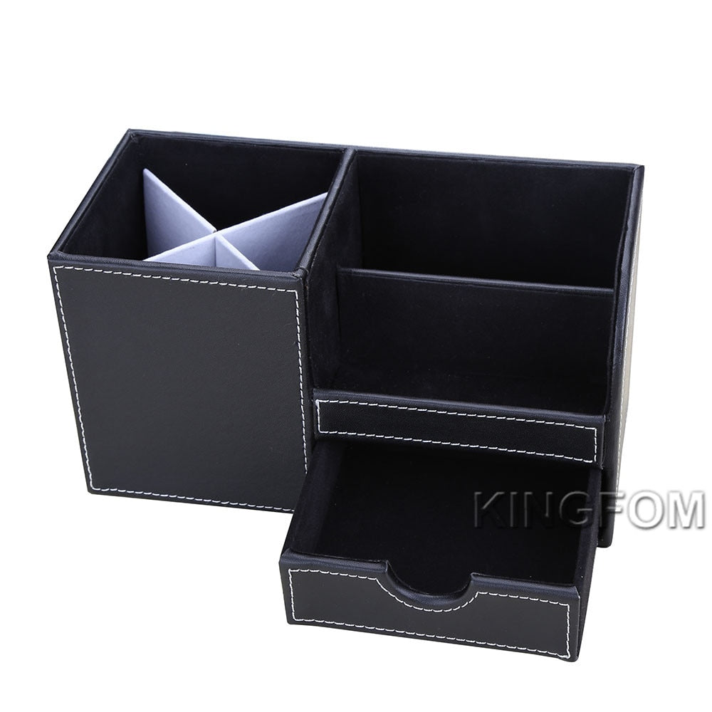 Stationery desk organizer box, pens and more