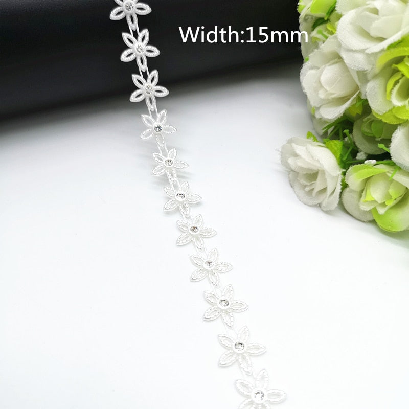 Rhinestone Chain Pearl Crystal Chain Sew On Trims Wedding Dress Costume