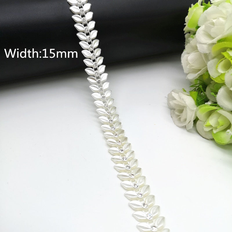 Rhinestone Chain Pearl Crystal Chain Sew On Trims Wedding Dress Costume