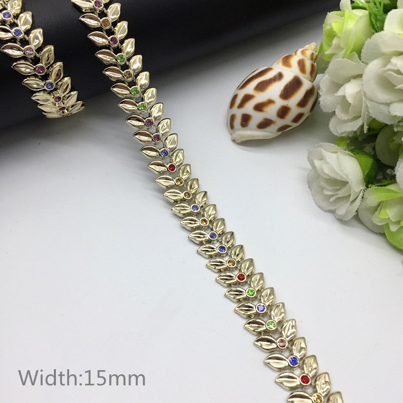 Rhinestone Chain Pearl Crystal Chain Sew On Trims Wedding Dress Costume