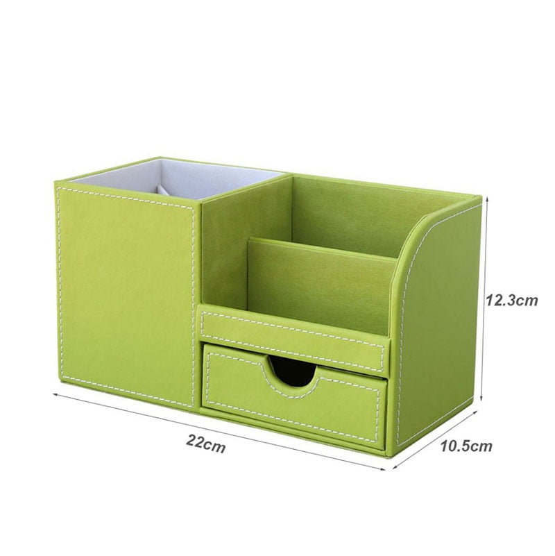 Stationery desk organizer box, pens and more