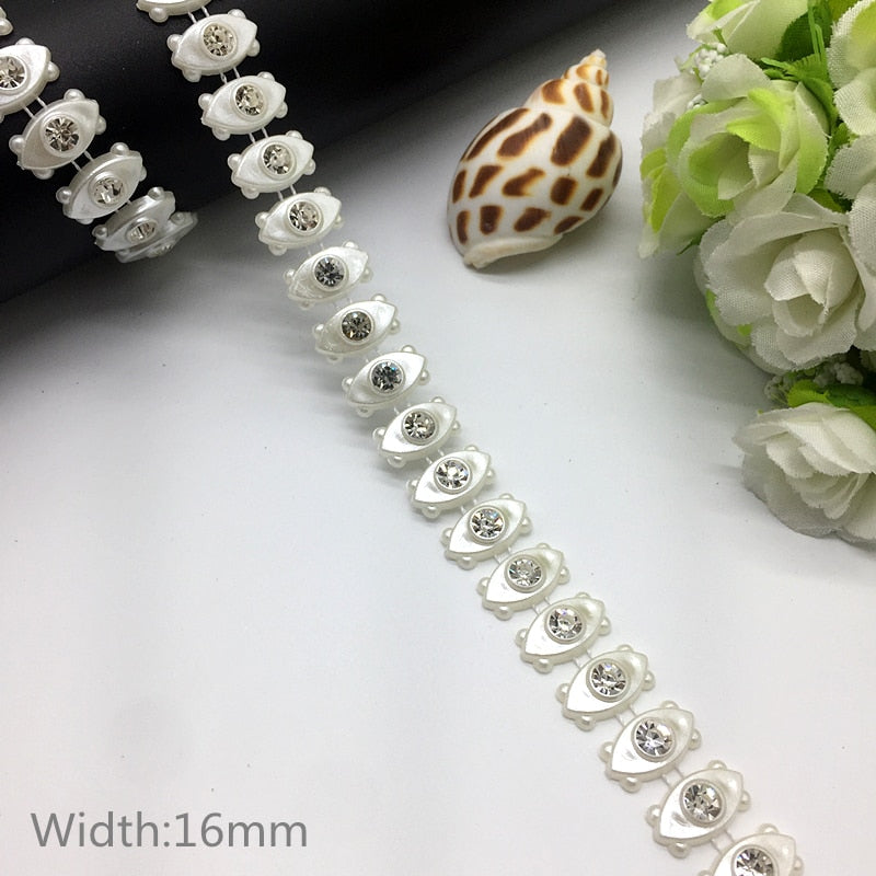 Rhinestone Chain Pearl Crystal Chain Sew On Trims Wedding Dress Costume