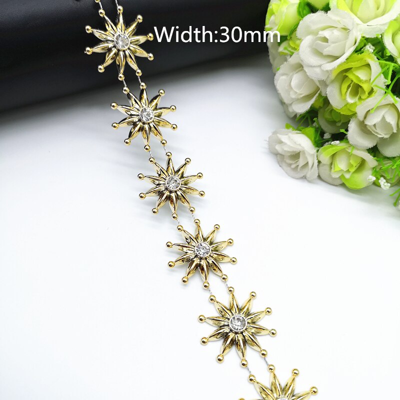 Rhinestone Chain Pearl Crystal Chain Sew On Trims Wedding Dress Costume