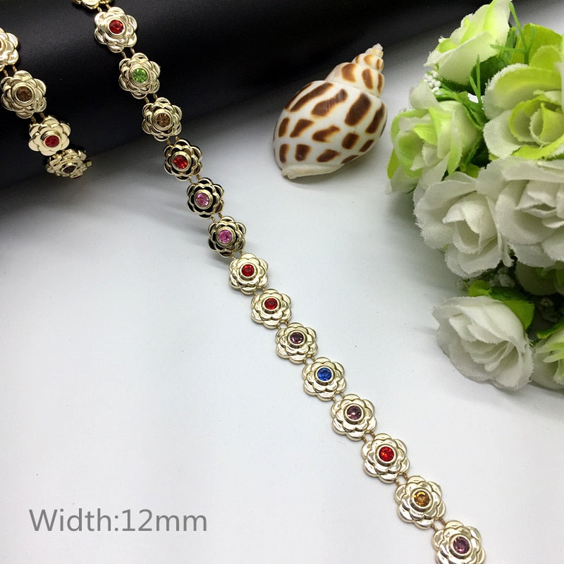 Rhinestone Chain Pearl Crystal Chain Sew On Trims Wedding Dress Costume