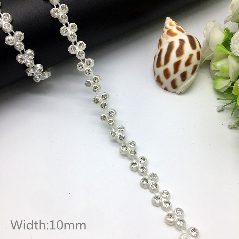 Rhinestone Chain Pearl Crystal Chain Sew On Trims Wedding Dress Costume