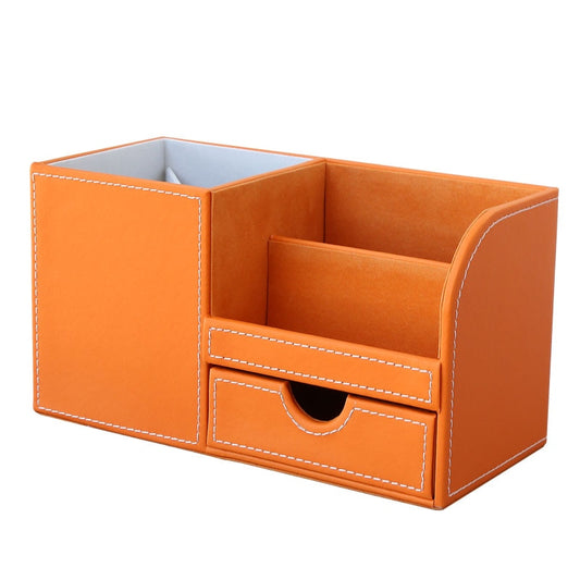 Stationery desk organizer box, pens and more