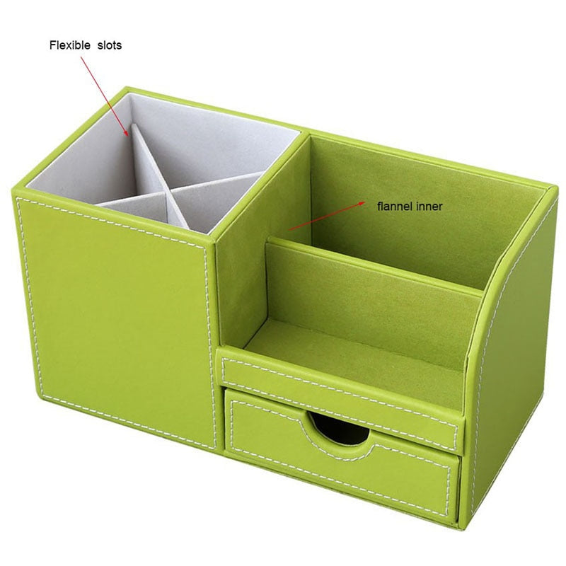 Stationery desk organizer box, pens and more