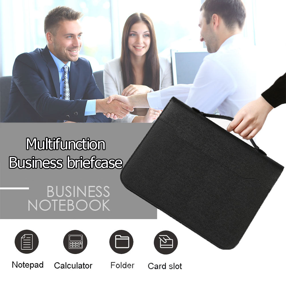 Men Business Briefcase Document bag with calculator office tools