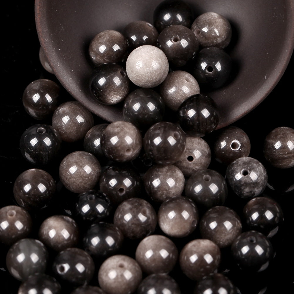 Obsidian Stone Beads