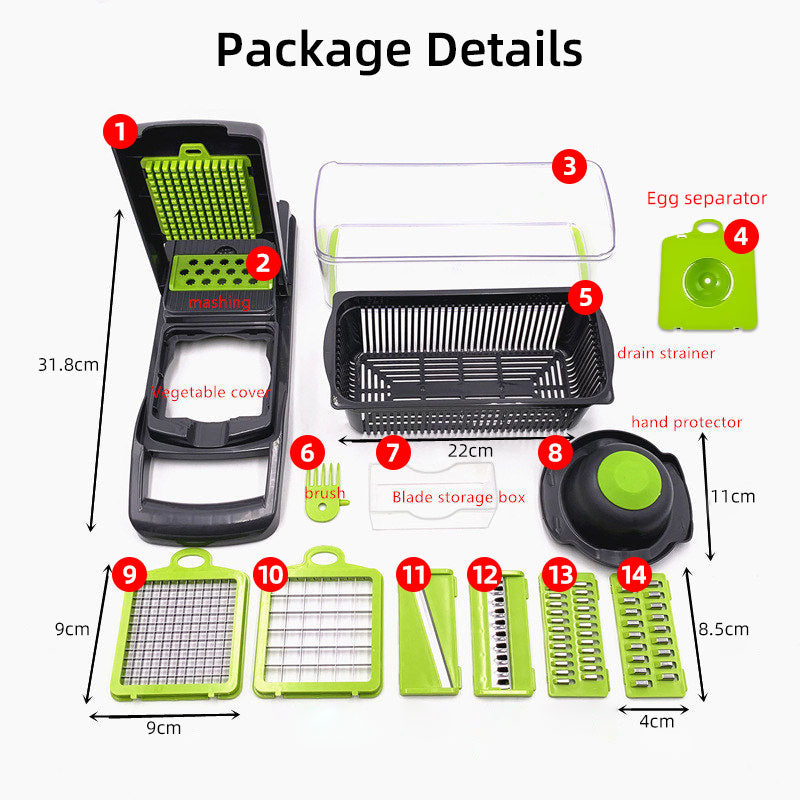 Vegetable cutter 8 ways to cut and prepare the table