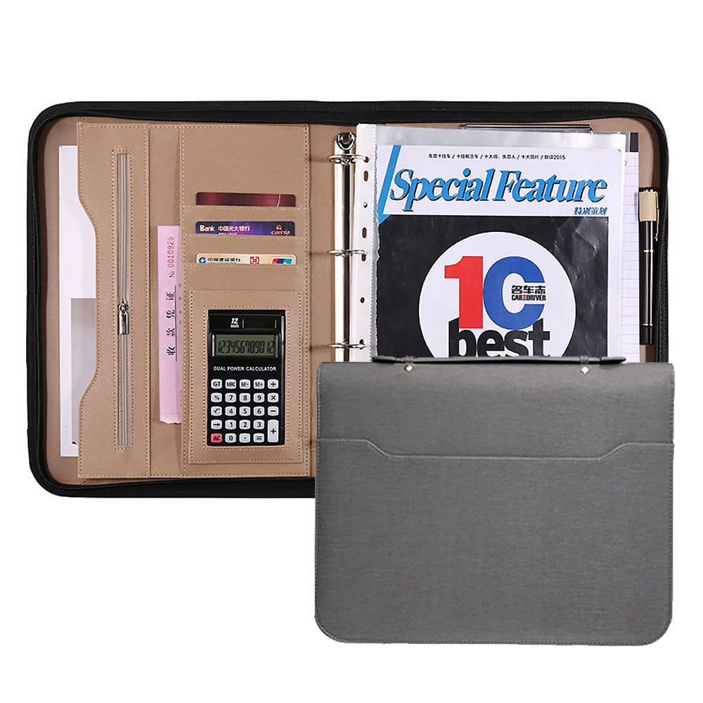 Men Business Briefcase Document bag with calculator office tools