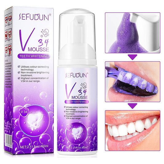 New Arrival V34 Whitening Toothpaste Freshen Breath Remove Stains Oral Hygiene Effective Show Dental Care