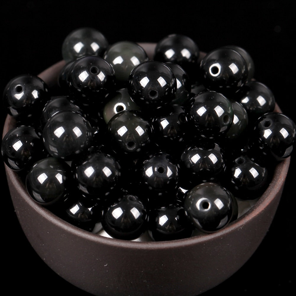 Obsidian Stone Beads