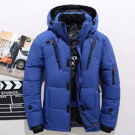 Men's White Duck Down Jacket Warm Overcoat Thermal Winter Parka