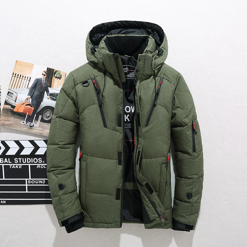 Men's White Duck Down Jacket Warm Overcoat Thermal Winter Parka