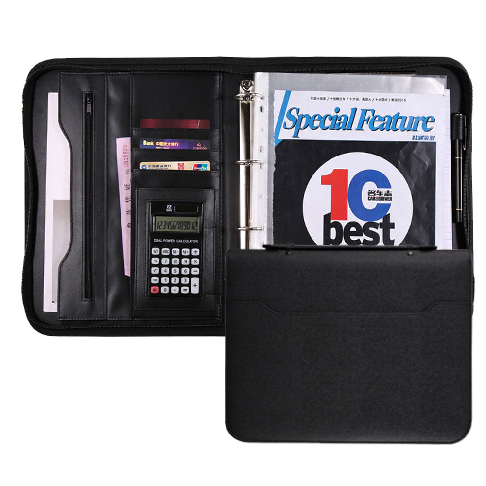 Men Business Briefcase Document bag with calculator office tools