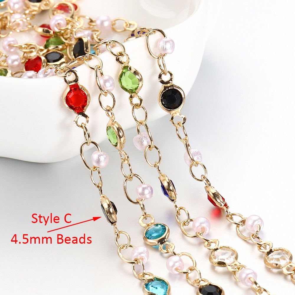 1meter 6mm Colorful Crystal Beads Beaded