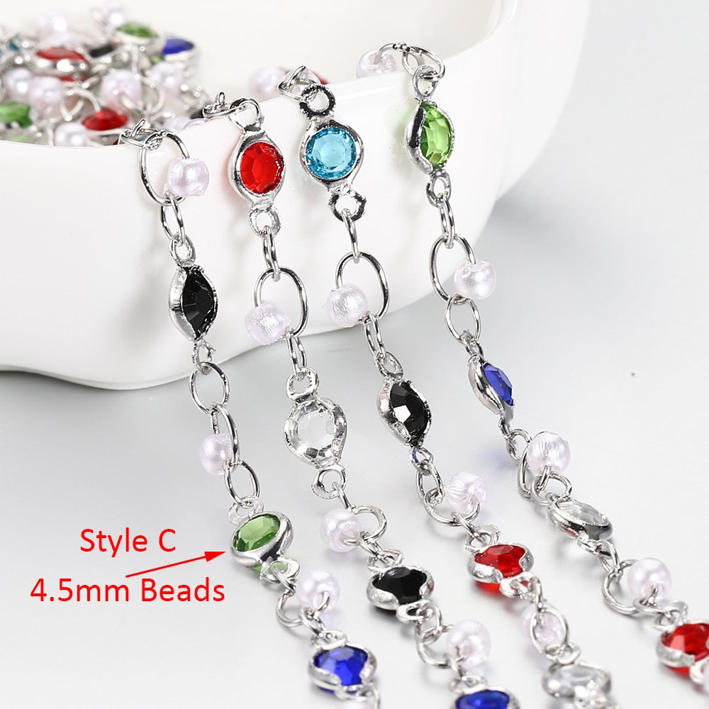 1meter 6mm Colorful Crystal Beads Beaded